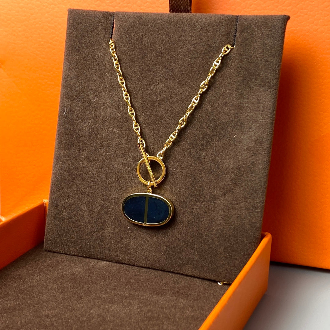 [Aurelle Style]CHAINE VERSO BLACK CERAMIC NECKLACE