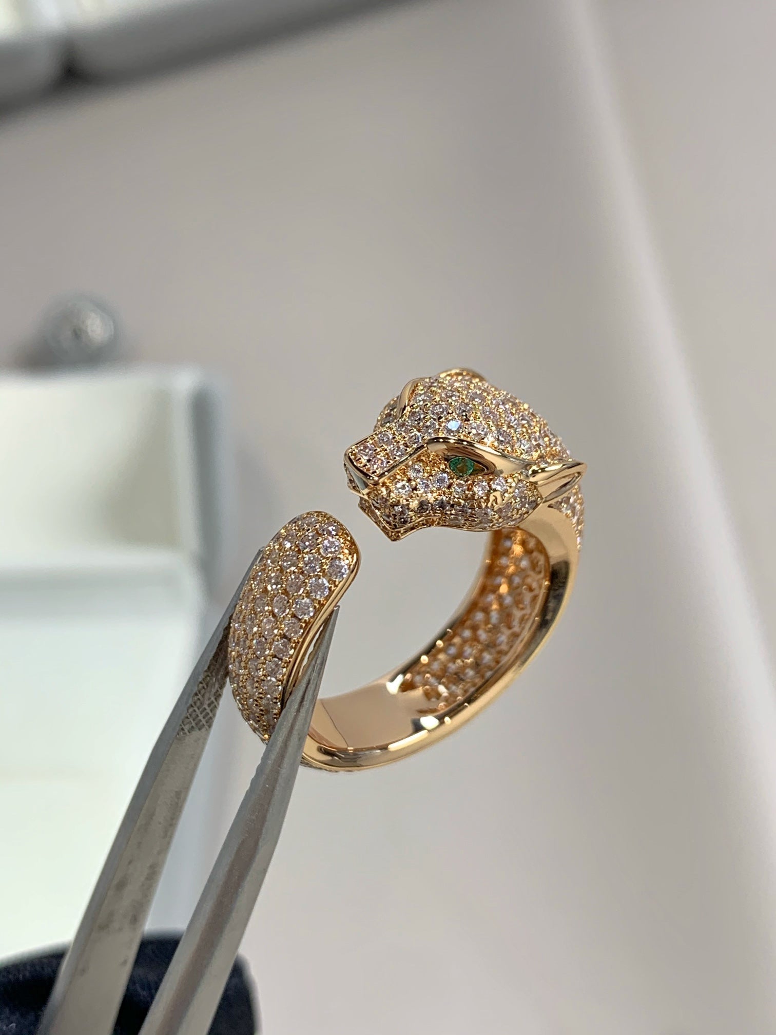 [Aurelle Style]PANTHERE PINK GOLD DIAMOND RING