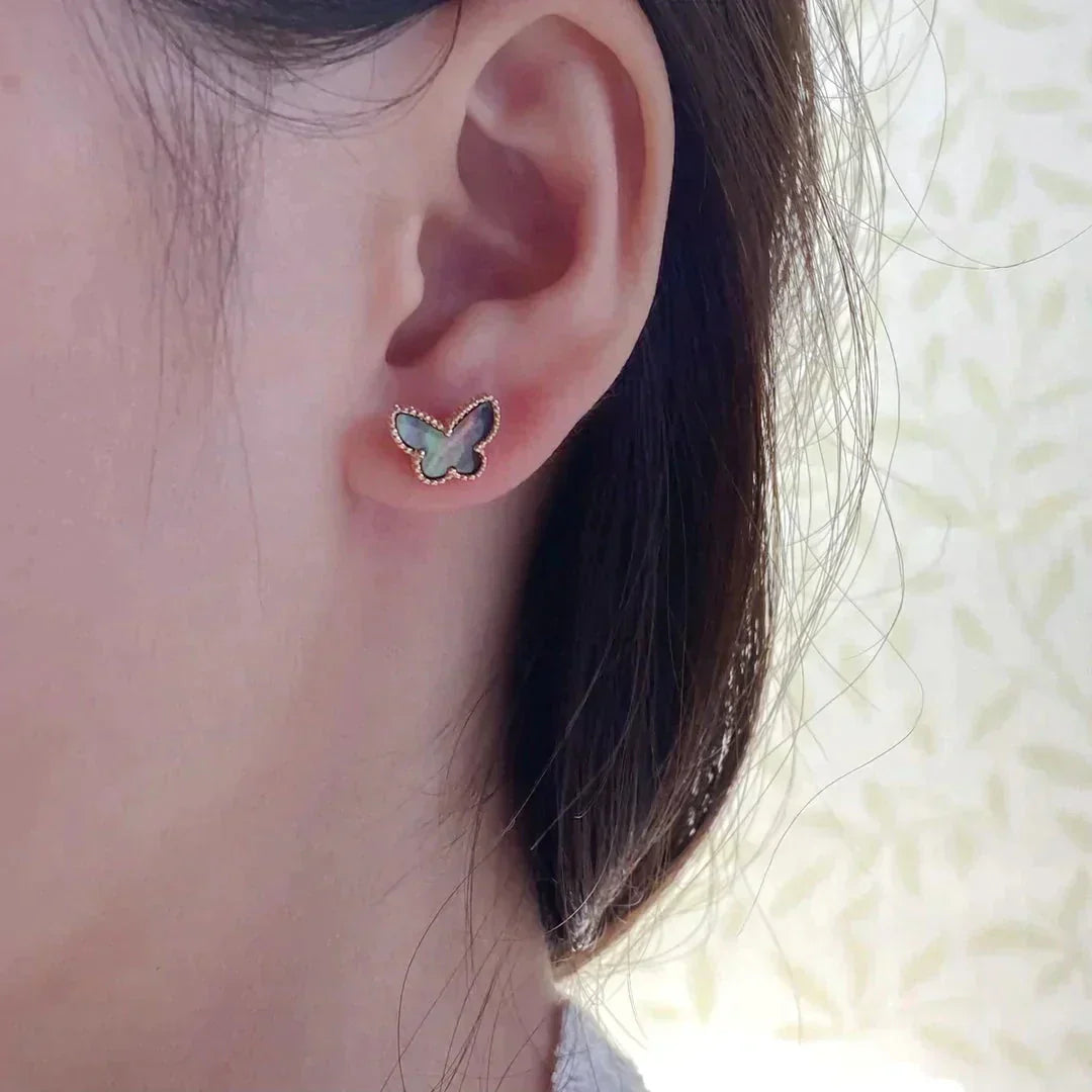 [Aurelle Style]BUTTERFLY DARK MOP  EARRINGS