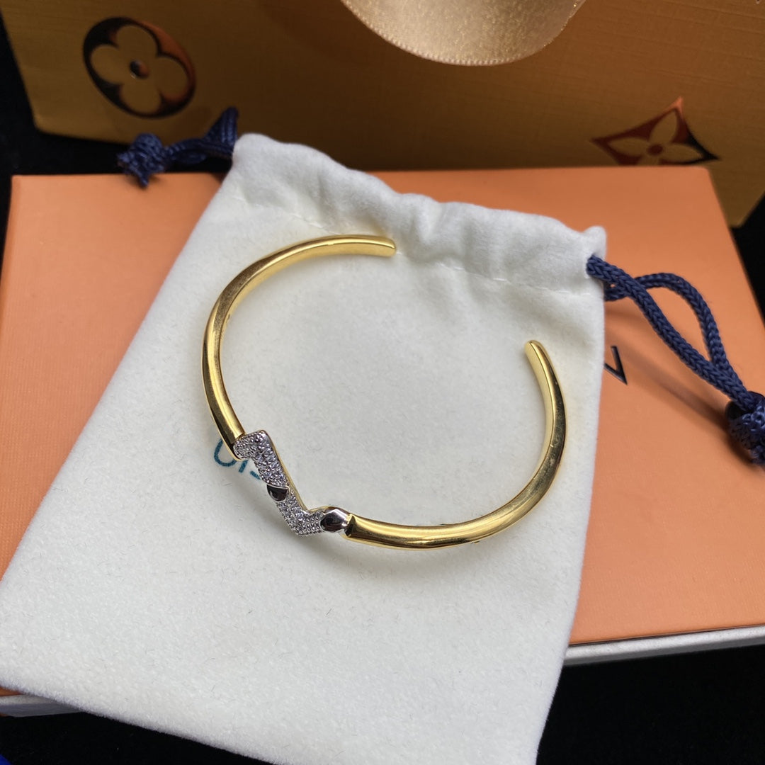 [Aurelle Style]VOLTE UPSITE DOWN DIAMOND GOLD OPEN BRACELET