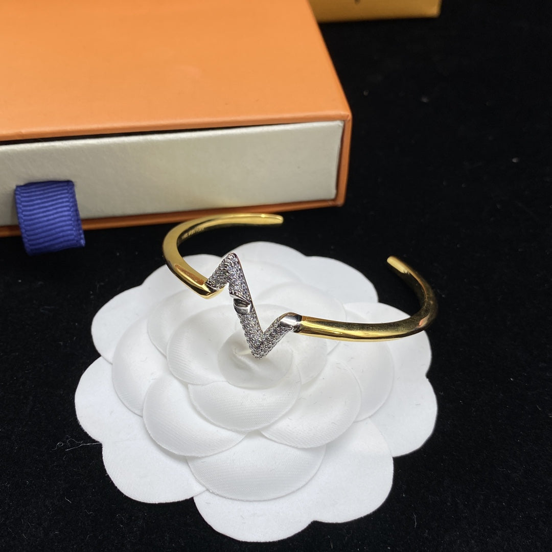 [Aurelle Style]VOLTE UPSITE DOWN DIAMOND GOLD OPEN BRACELET