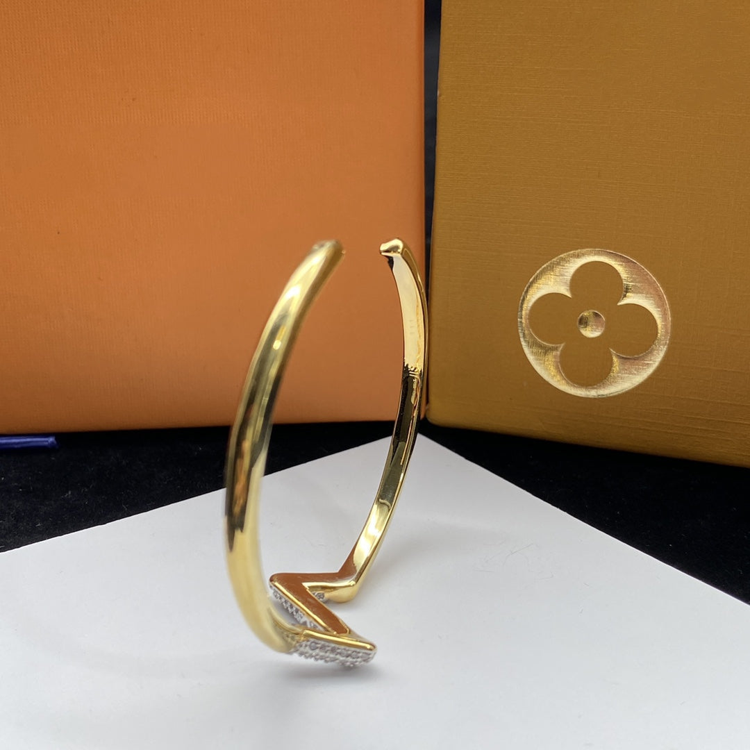 [Aurelle Style]VOLTE UPSITE DOWN DIAMOND GOLD OPEN BRACELET