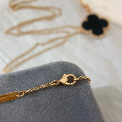 [Aurelle Style]CLOVER 25MM NECKLACE GOLD ONYX