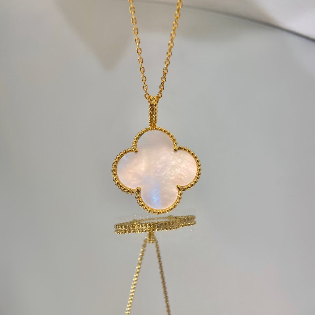 [Aurelle Style]CLOVER 25MM MOP LARGE PENDANT NECKLACE