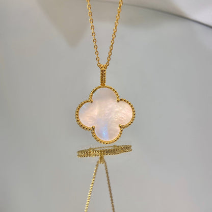 [Aurelle Style]CLOVER 25MM MOP LARGE PENDANT NECKLACE