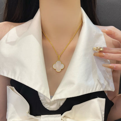 [Aurelle Style]CLOVER 25MM MOP LARGE PENDANT NECKLACE