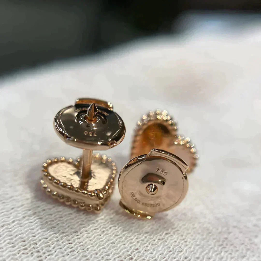 [Aurelle Style]HEART CARNELIAN STUD EARRINGS