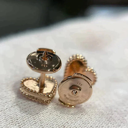 [Aurelle Style]HEART CARNELIAN STUD EARRINGS