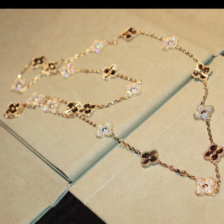 [Aurelle Style]CLOVER 20 MOTIFS LASER DIAMOND NECKLACE