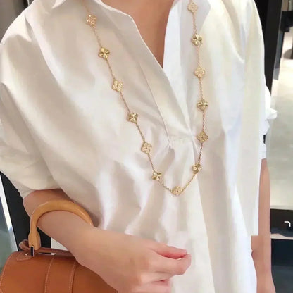 [Aurelle Style]CLOVER 20 MOTIFS LASER DIAMOND NECKLACE