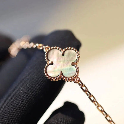 [Aurelle Style]CLOVER 20 MOTIFS DARK MOP DIAMOND  NECKLACE