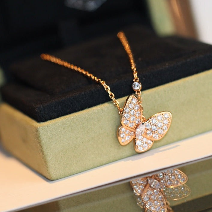 [Aurelle Style]BUTTERFLY DIAMOND NECKLACE