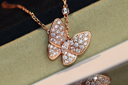 [Aurelle Style]BUTTERFLY DIAMOND NECKLACE