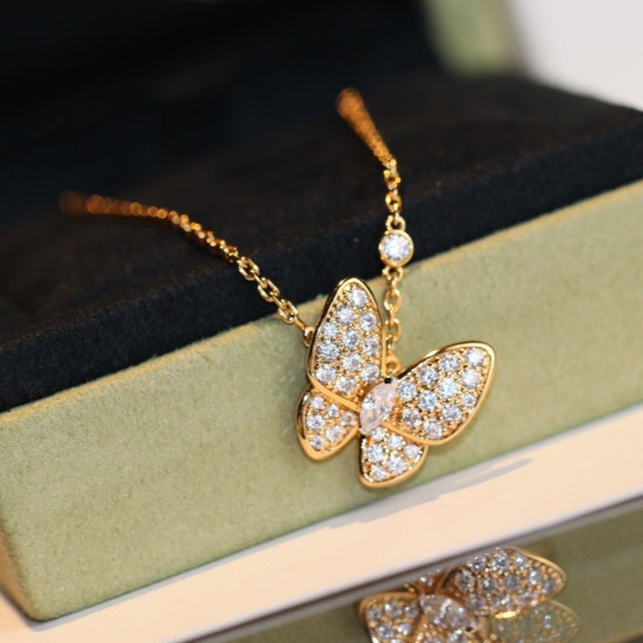[Aurelle Style]BUTTERFLY DIAMOND NECKLACE