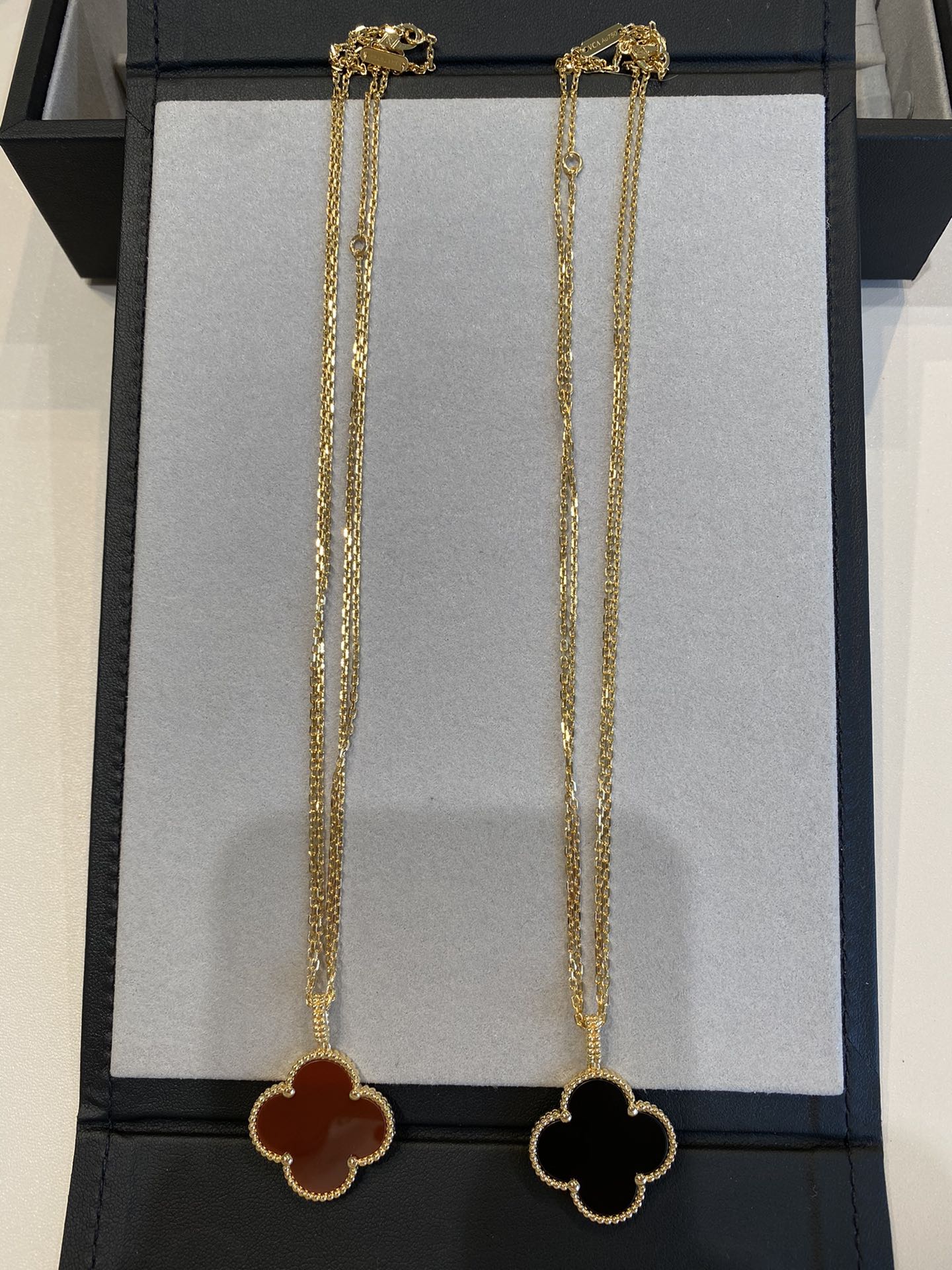 [Aurelle Style]CLOVER 25MM NECKLACE GOLD CARNELIAN