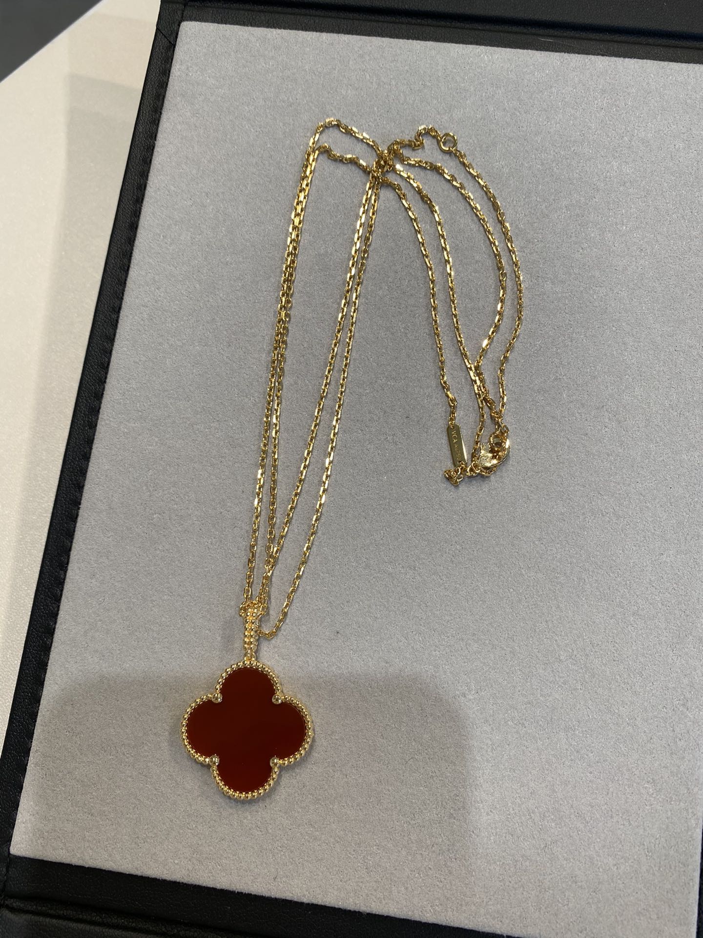 [Aurelle Style]CLOVER 25MM NECKLACE GOLD CARNELIAN