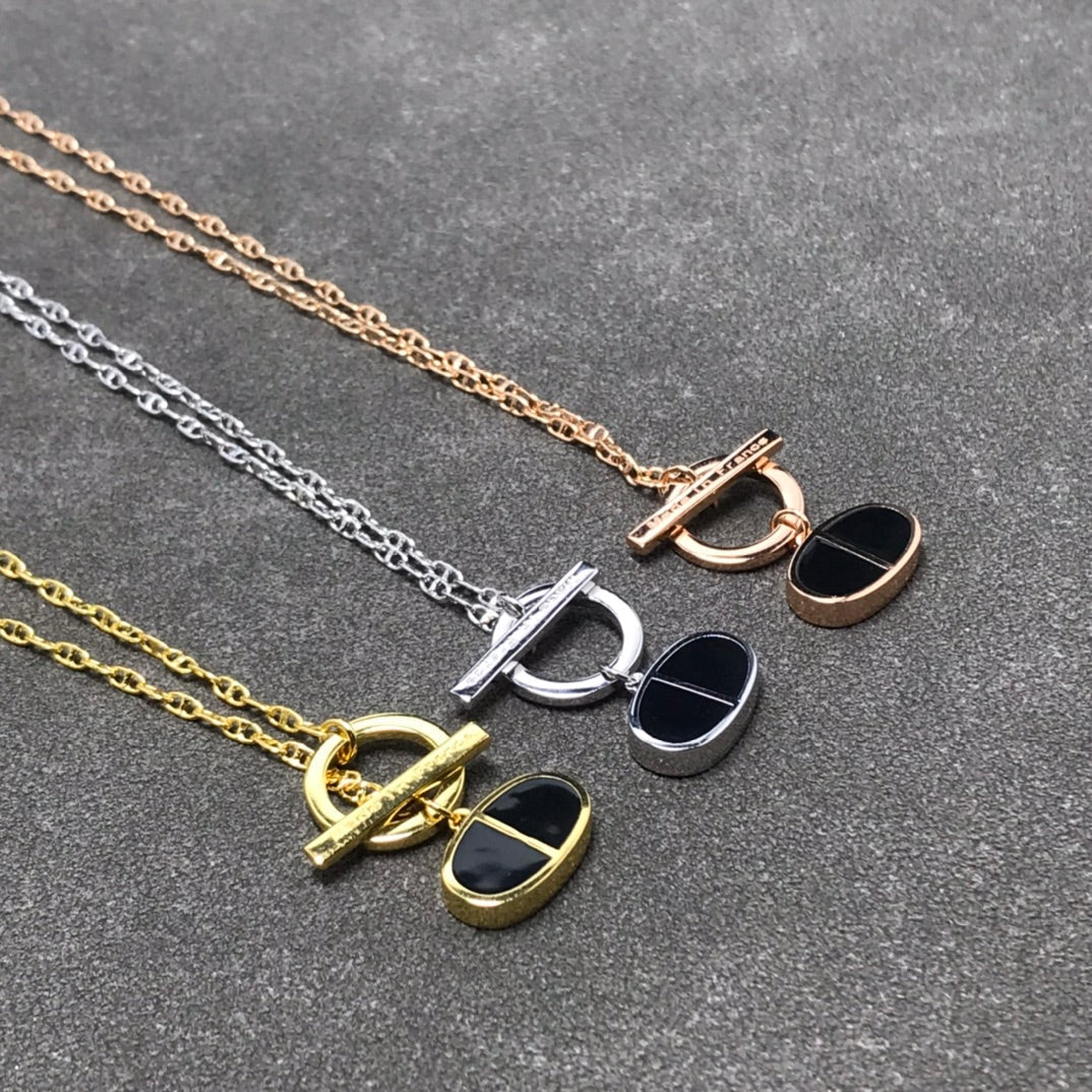 [Aurelle Style]CHAINE VERSO BLACK CERAMIC  NECKLACE