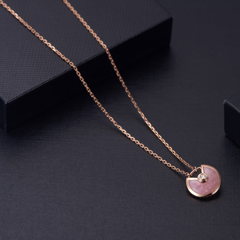[Aurelle Style]AMULETTE ROSE GOLD PINK MOP NECKLACE