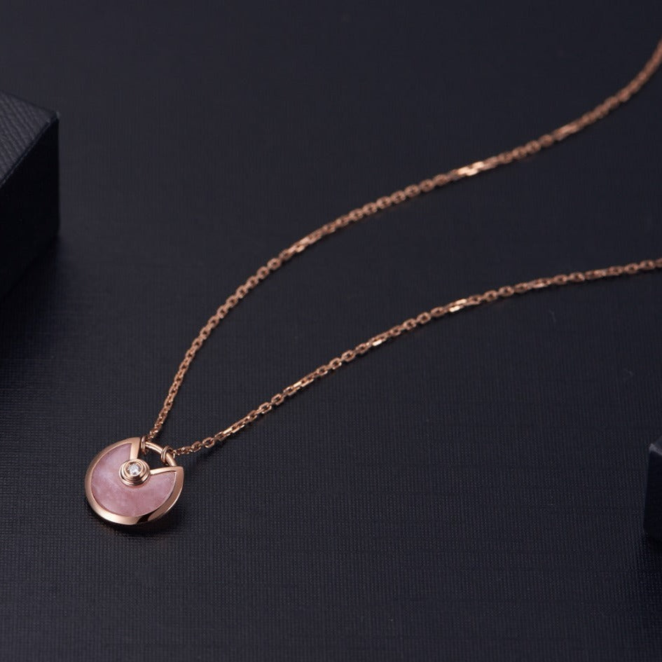 [Aurelle Style]AMULETTE ROSE GOLD PINK MOP NECKLACE