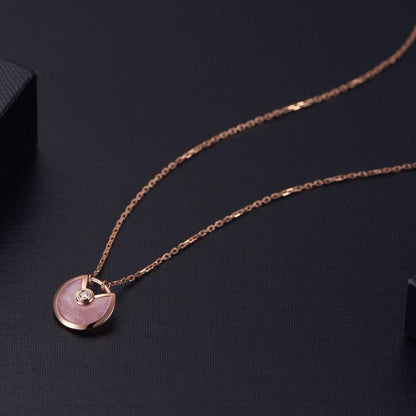 [Aurelle Style]AMULETTE ROSE GOLD PINK MOP NECKLACE