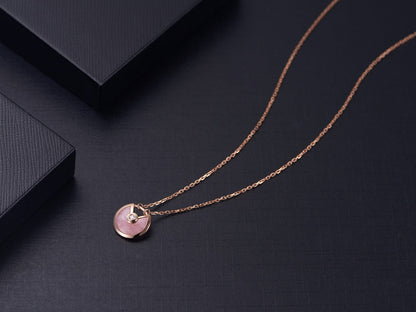 [Aurelle Style]AMULETTE ROSE GOLD PINK MOP NECKLACE