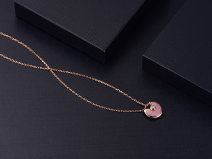 [Aurelle Style]AMULETTE ROSE GOLD PINK MOP NECKLACE