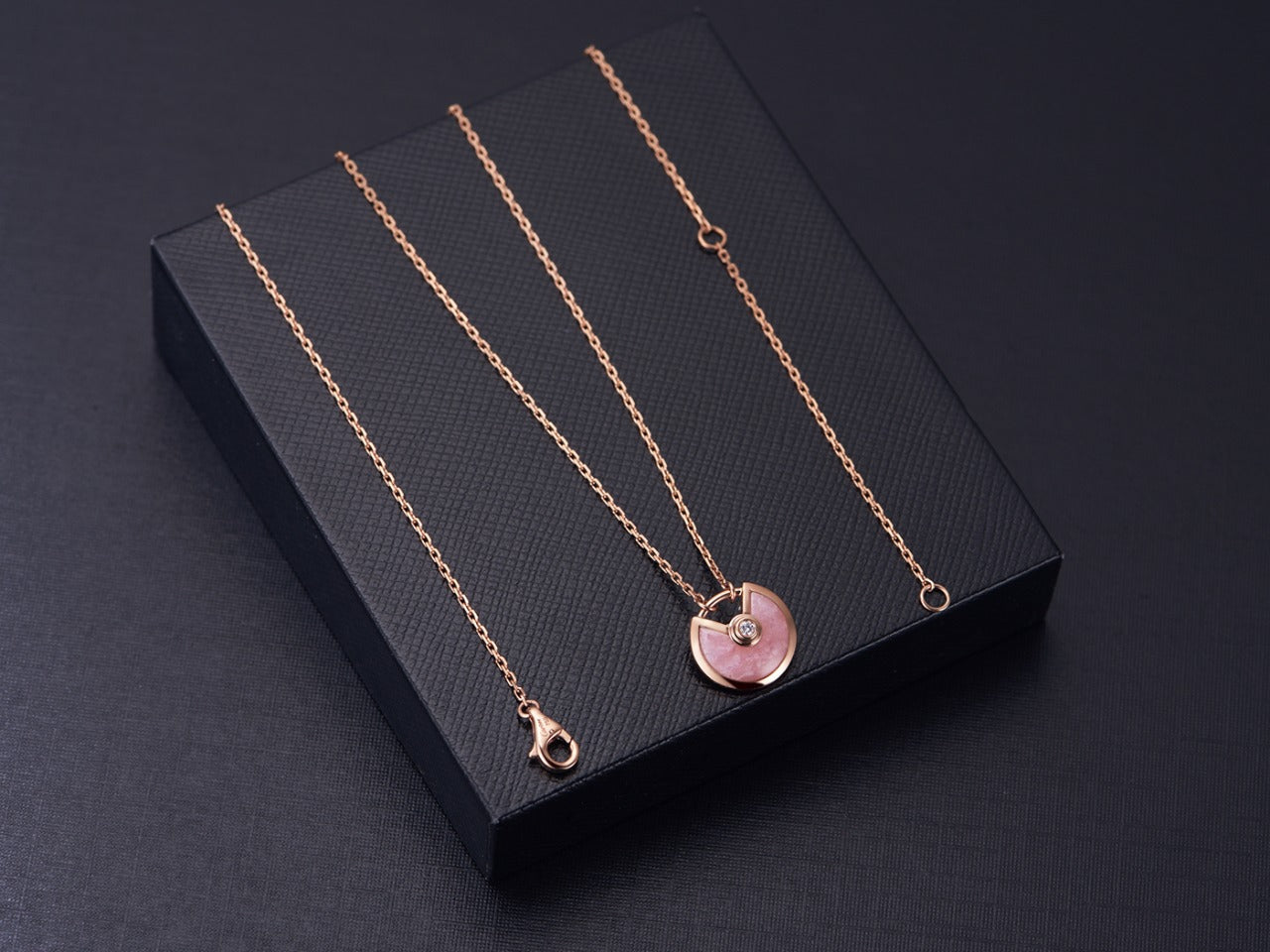 [Aurelle Style]AMULETTE ROSE GOLD PINK MOP NECKLACE