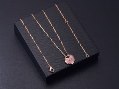 [Aurelle Style]AMULETTE ROSE GOLD PINK MOP NECKLACE