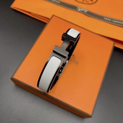 [Aurelle Style]H BRACELET 12MM BLACK WHITE CERAMIC