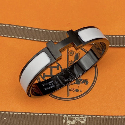 [Aurelle Style]H BRACELET 12MM BLACK WHITE CERAMIC