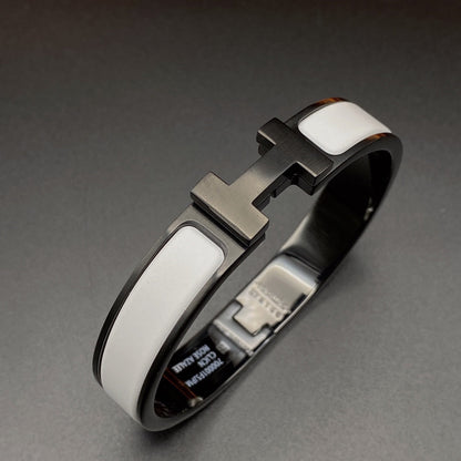 [Aurelle Style]H BRACELET 12MM BLACK WHITE CERAMIC