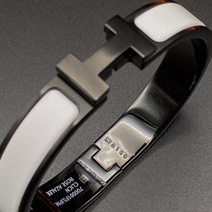 [Aurelle Style]H BRACELET 12MM BLACK WHITE CERAMIC