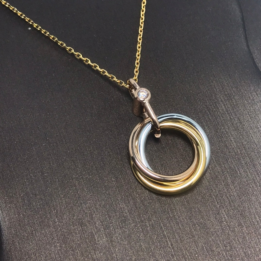 [TOP]TRINITY SILVER GOLD PINK GOLD NECKLACE