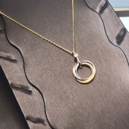 [Aurelle Style]TRINITY SILVER GOLD PINK GOLD NECKLACE