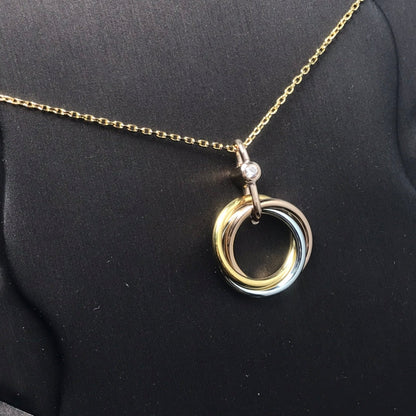 [Aurelle Style]TRINITY SILVER GOLD PINK GOLD NECKLACE