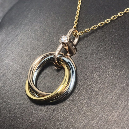 [Aurelle Style]TRINITY SILVER GOLD PINK GOLD NECKLACE