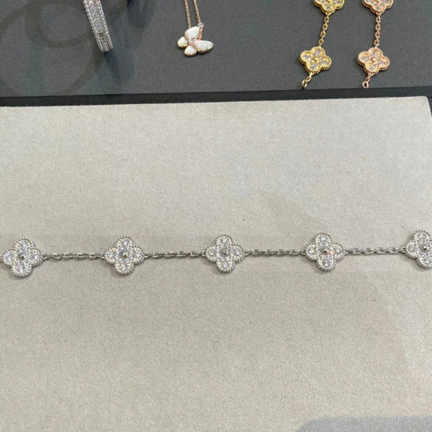 [Aurelle Style] CLOVER 5 MOTIF FULL DIAMOND BRACELET COLLECTION