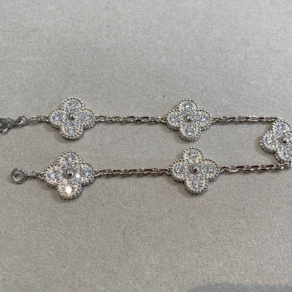 [TOP] CLOVER 5 MOTIF FULL DIAMOND BRACELET COLLECTION