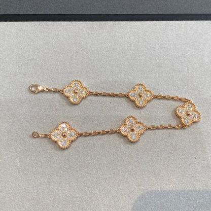 [Aurelle Style] CLOVER 5 MOTIF FULL DIAMOND BRACELET COLLECTION