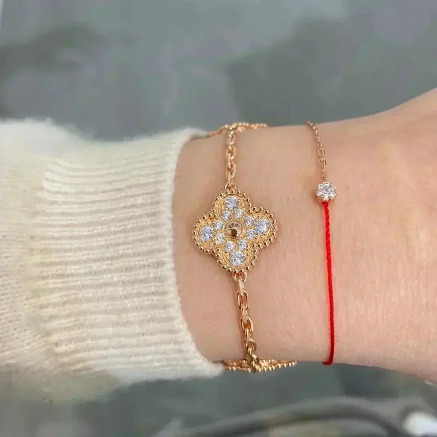 [Aurelle Style] CLOVER 5 MOTIF FULL DIAMOND BRACELET COLLECTION