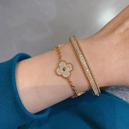 [Aurelle Style] CLOVER 5 MOTIF FULL DIAMOND BRACELET COLLECTION