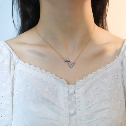[Aurelle Style]VOLT SILVER DIAMOND PEDANT NECKLACE