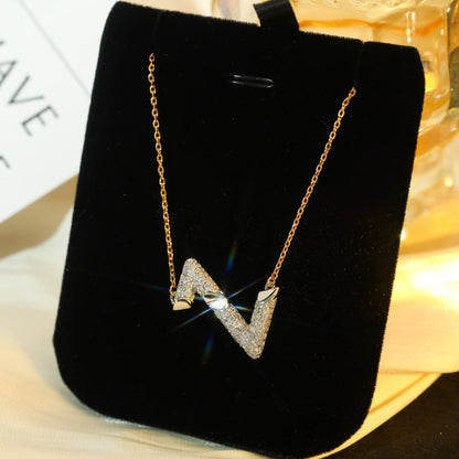 [Aurelle Style]VOLT SILVER DIAMOND PEDANT NECKLACE