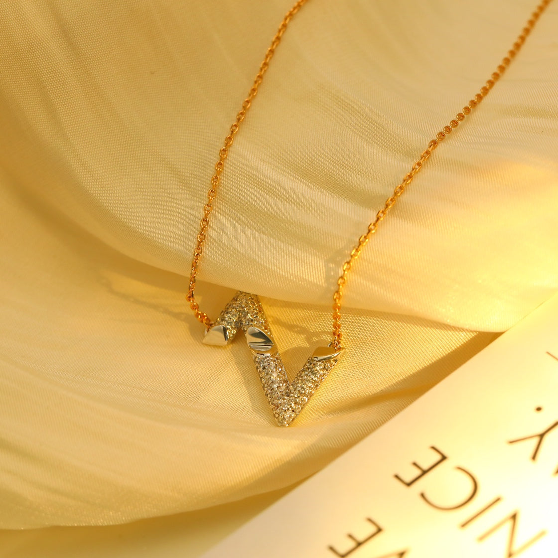 [Aurelle Style]VOLT SILVER DIAMOND PEDANT NECKLACE