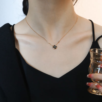 [Aurelle Style]SUN PEDANT PINK GOLD 1 DIAMOND NECKLACE