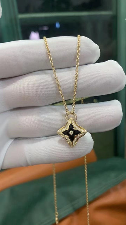 [Aurelle Style]STAR PEDANT PINK GOLD DIAMOND NECKLACE