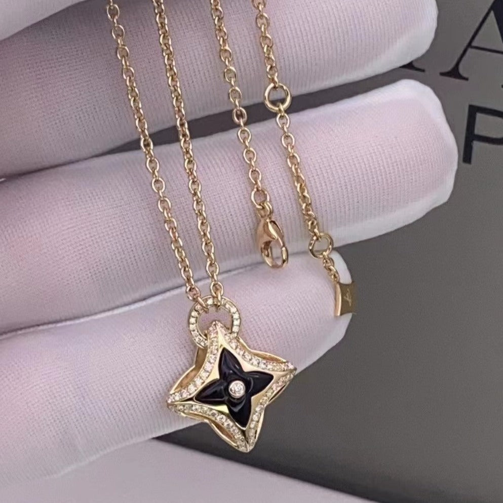 [Aurelle Style]STAR PEDANT PINK GOLD DIAMOND NECKLACE