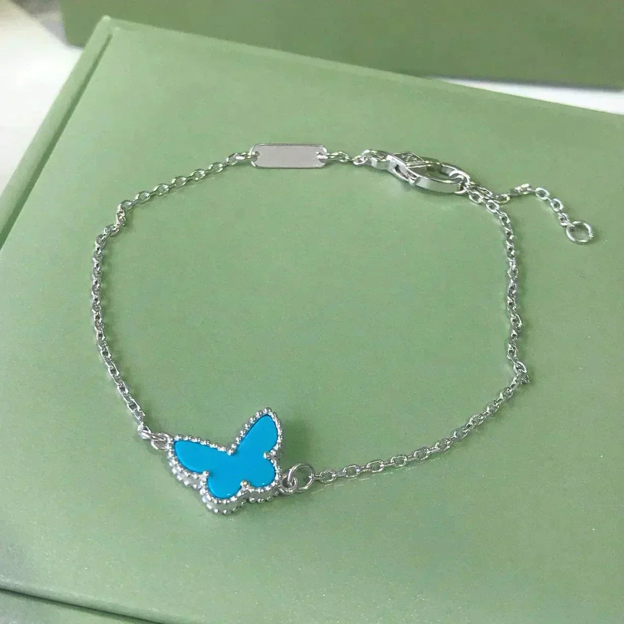 [Aurelle Style]BUTTERFLY TURQUOISE BUTTERFLY BRACELET SILVER