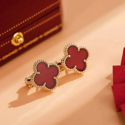 [Aurelle Style]CLOVER MEDIUM 1 MOTIFS CARNELIAN  EARRINGS