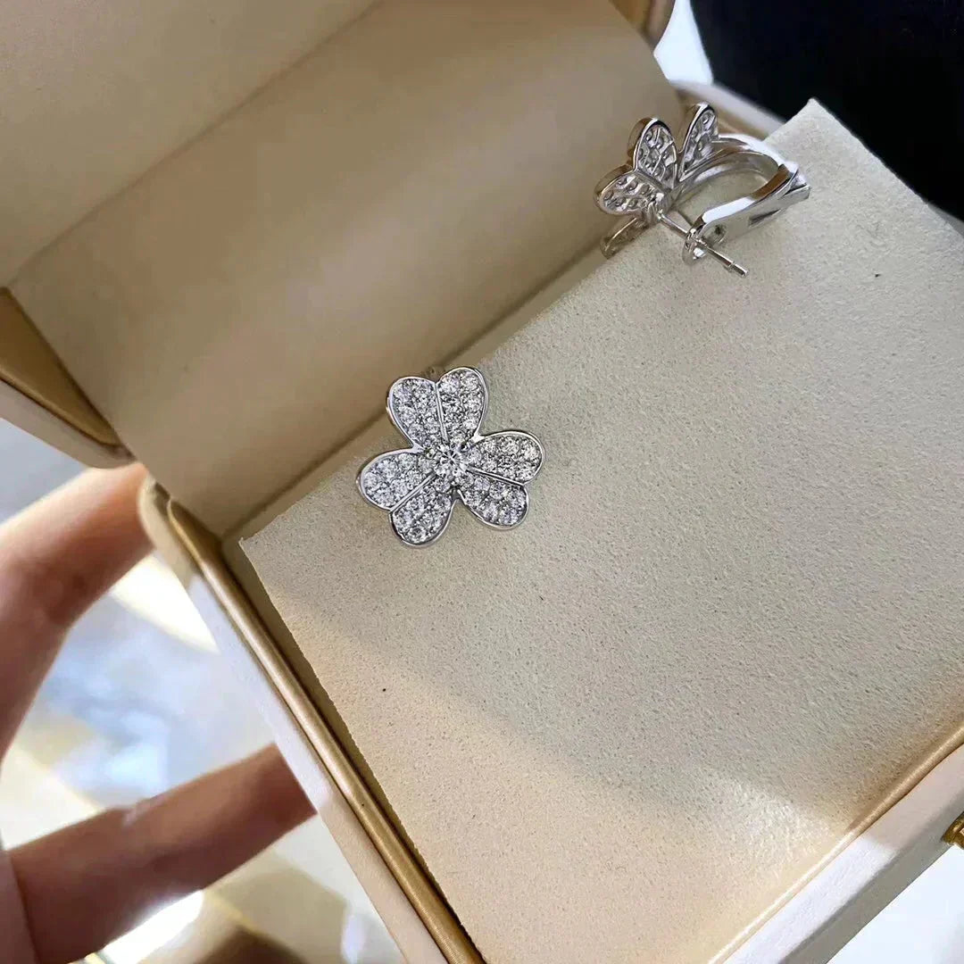 [Aurelle Style]CLOVER COMOS DIAMOND EARRINGS SILVER